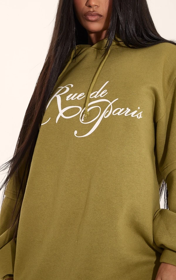 Robe Pull Kaki à Imprimé 4 Robe Pull Kaki à Imprimé – Image 4