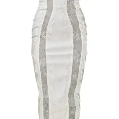 Robe-corset Longue Blanche à Parties En Dentelle Et Armatures -Pas Cher Robe Tendre Magasin 857b416a9a599e933f7c6ed339debf447919b9a4 cne2970 5