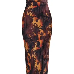 Robe Longue Plissée Marron Imprimé Dégradé à Bretelles -Pas Cher Robe Tendre Magasin 86fd7fbf43860f63e1817c2c0d81558381b96fb6 cnc9999 5