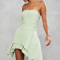 Robe Droite Bustier Vert Sauge Moulante à Ourlet Asymétrique -Pas Cher Robe Tendre Magasin 87a658c7374bc2bdb6a2b9d993916aa12fc7f461 cnd2350 3