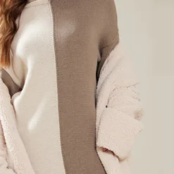 Robe Pull En Maille Café Au Lait Colourblock à Col Roulé -Pas Cher Robe Tendre Magasin 87ba99588a4e65d9159e883b3aac27206e4047e4 cnc0910 4