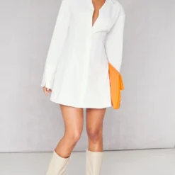 Robe Chemise Tissée Blanche à Dos Lacé -Pas Cher Robe Tendre Magasin 87f8ba0bdb75412c8be964386a7e3c8dc5ea91b3 cnb3581 3