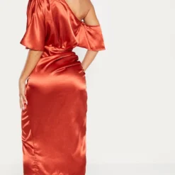 Robe Mi-longue Satinée Rouille à épaule Unique Et Jupe Froncée 6 Robe Mi-longue Satinée Rouille à épaule Unique Et Jupe Froncée -Pas Cher Robe Tendre Magasin 87f8d57f99aac66fa7eaeb358ed2f4993db9efbe cmf9062 2