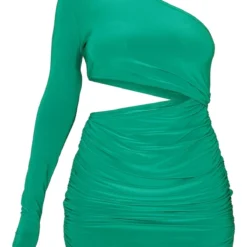 Robe Très Moulante Asymétrique Vert Vif à Taille Découpée Et Fronces -Pas Cher Robe Tendre Magasin 88a25401d54aca962e6e9274b1ea2f7b48533adf cmv1755 6