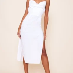 Robe Mi-longue Blanc Cassé Effet Lin à Col Bénitier Et Liserés -Pas Cher Robe Tendre Magasin 8a07289e6ad9099d8268cfbfa1695d39ea754a6d cnd2248 1
