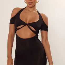 Robe Très Moulante Torsadée Chocolat à Dos Nu Noué -Pas Cher Robe Tendre Magasin 8a5e840ff2530e1a852a7088269988f7ffed20e0 cnd2280 3