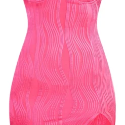 Robe Moulante Rose Vif Crêpée à Bonnets Pointus -Pas Cher Robe Tendre Magasin 8d318642a319e524b917056216730dcf01a37923 cmw9602 6