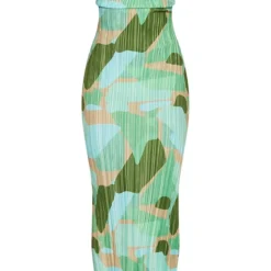 Robe Longue Plissée Verte à Imprimé Abstrait Et Bretelles -Pas Cher Robe Tendre Magasin 8f5f51ddc31658b101afc814fed6ee9410890e78 cmz2308 6