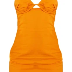 Robe Moulante En Maille Sergée Orange à Découpe Et Bonnets Froncés -Pas Cher Robe Tendre Magasin 91d89ec707ede1734ea915227adbdf874e351139 cnd5410 5