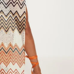 Robe Longue Orange à Imprimé Chevrons -Pas Cher Robe Tendre Magasin 9247fc09c39b4880e39a36d0e352bb2493e608ee CLW0560 6