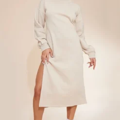 Robe Sweat Longue Avoine à Col Montant Et Doublure En Polaire -Pas Cher Robe Tendre Magasin 951956a270970bda2eeaf86e1fa87f6d863a0226 cnc8352 3