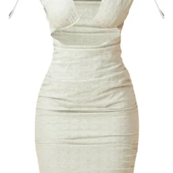 Robe Moulante Froncée Sauge Décolletée à Broderie Anglaise Et Découpes -Pas Cher Robe Tendre Magasin 954325d2a9ea76321966a3c10fcbfb1ae6e07fc2 cne1369 5