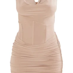 Robe Très Moulante Détail Corset Gris Pierre à Col Bénitier Et Liserés Structurants -Pas Cher Robe Tendre Magasin 95ab8b3b3148730ba63b92dfc3726e5882ccd036 cnd5937 5