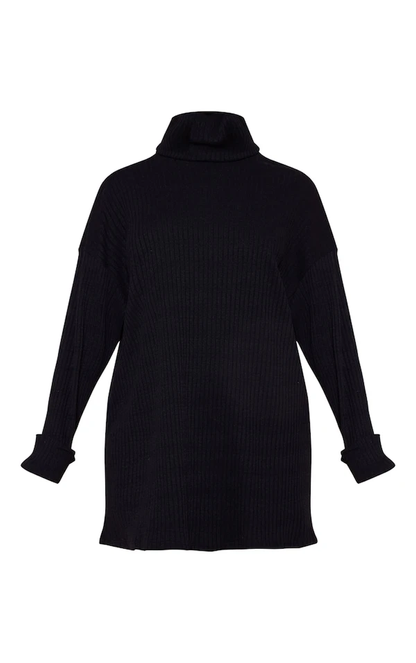 Robe Pull Oversize Café Au Lait En Grosse Maille Côtelée épaisse à Col Roulé 5 Robe Pull Oversize Café Au Lait En Grosse Maille Côtelée épaisse à Col Roulé – Image 5