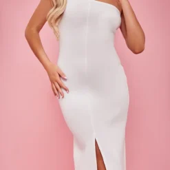 Robe Mi-longue Bustier En Néoprène Blanche à Détail Coutures -Pas Cher Robe Tendre Magasin 96de10d17a6338629b19edd5abf30c9730e624fc cnd9029 4