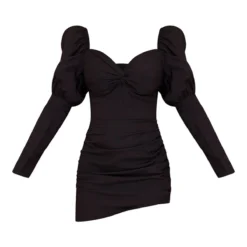 Robe Moulante Noire à Manches Bouffantes Torsadée Devant -Pas Cher Robe Tendre Magasin 97705e91a1aa7e0655c2f56d7c86b47ac3b29df0 cmw5621 6