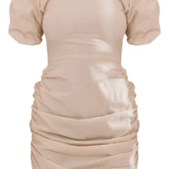 Robe Moulante Effet Lin Gris Pierre à Col Rond Et Jupe Froncée -Pas Cher Robe Tendre Magasin 9a42af5f0a05567eee50f251c447d3a239779aa3 cnd4032 5