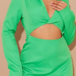 Robe Moulante Vert Vif Découpée à Col -Pas Cher Robe Tendre Magasin 9ac0aa365ff7bf2c9fda222102a369d37699a5f1 cna3074 4