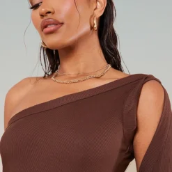 Robe Asymétrique Moulante Côtelée Marron Chocolat 10 Robe Asymétrique Moulante Côtelée Marron Chocolat -Pas Cher Robe Tendre Magasin 9b3a6c5774fcf2ffb0fd69efd52002776ecc3ccb cnc2642 5