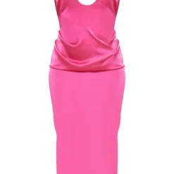 Robe Longue Satinée Rose Sucré à Bretelles Croisées Et Découpes -Pas Cher Robe Tendre Magasin 9d9ff6dcaf2648e1ca05258ef37589cb0f4772b3 cnd7574 5