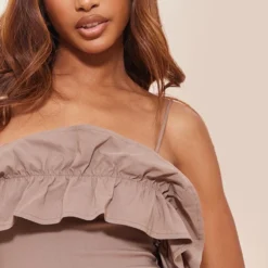 Robe Moulante Tissée Stretch Taupe à Détail Volanté -Pas Cher Robe Tendre Magasin 9e206d7843d34c7f7de7bd45e85c28fd6ece8f60 cnd5429 4