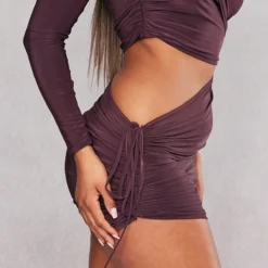 Robe Asymétrique Très Moulante Froncée Chocolat Drapée à Col Bardot 8 Robe Asymétrique Très Moulante Froncée Chocolat Drapée à Col Bardot -Pas Cher Robe Tendre Magasin 9e8cf8e2ab74a934fb94aa52d8c94bdc340fad1f cnc7786 4