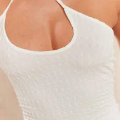 Robe Moulante En Jersey Texturé Crème à Corset Et Bretelles -Pas Cher Robe Tendre Magasin 9fb0cadd96de80d383422fd09035748d70baddf3 cnd8901 4