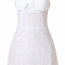 Robe Droite En Broderie Blanche à Détail Bonnets -Pas Cher Robe Tendre Magasin 9fba135471992f9cd3e897e37c29f5d313fbbe8a cnd5467 5