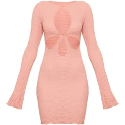 Robe Moulante Texturée Rouille à Découpes Et Manches Flare -Pas Cher Robe Tendre Magasin a0b2cfa8d31a042d72bae599439f9b9a87e1614d cnd4055 5