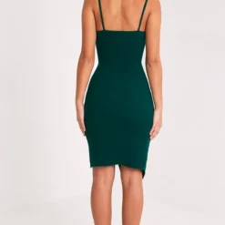 Lauriell Robe Midi Vert émeraude En Crêpe Cache-cœur -Pas Cher Robe Tendre Magasin a20d364bb1fb98f70037a87a77b84c6865c1f96e CLR7788 2
