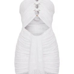 Robe Dos Nu Moulante Blanche à Découpes Et Anneaux Multiples -Pas Cher Robe Tendre Magasin a2443713bbc3e3df831db439650284669deefc63 cne1872 5