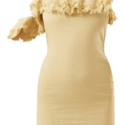 Robe Moulante En Effet Lin Vert Sauge à Bretelles Et Volants à Ourlet élimé -Pas Cher Robe Tendre Magasin a33cbefc3bc4be8eaa145d873e6aed882f938e6c cne1373 5