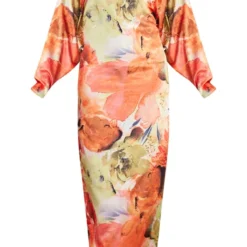 Robe Longue Satinée Orange à Manches Oversize -Pas Cher Robe Tendre Magasin a38ec7e0d06db97ea205522c1da47a8ae2134923 cnd7549 5