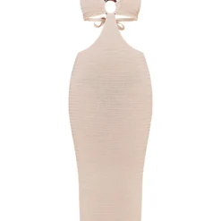 Robe Longue En Maille Tricot Crème à Anneau -Pas Cher Robe Tendre Magasin a39e861f534373fdd74f021d610322557f5c2d91 cna1240 6