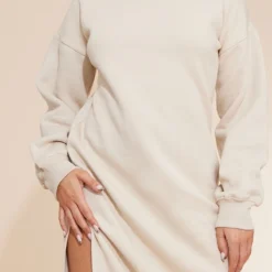 Robe Sweat Longue Avoine à Col Montant Et Doublure En Polaire -Pas Cher Robe Tendre Magasin a4d27768a75295698aad8ceebba7e16c62ef92ab cnc8352 4