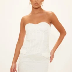 Robe Bustier Moulante Crème Matelassée à Armatures Et Détail Poches -Pas Cher Robe Tendre Magasin a581e28705fde0d7259266660ae5f8f38373e57d cne3765 1