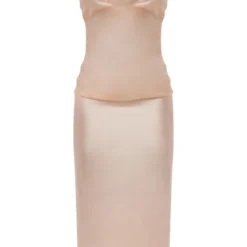 Robe Longue Satinée Nude à Bretelles Croisées Et Découpes -Pas Cher Robe Tendre Magasin a5a4677493e35c78996579c29821841992317755 cnd7573 5