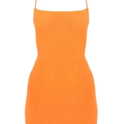 Robe Moulante Orange Côtelée à Dos Lacé -Pas Cher Robe Tendre Magasin a654467efc8e2ed091daae4fb1e7a66cac3b98e2 cmt0227 6