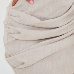 Robe Moulante Froncée Repliée Gris Pierre Effet Lin -Pas Cher Robe Tendre Magasin a7618f88d38301bbea7ddb768512b6c4d0fda9dd cnd2223 4