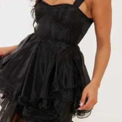 Robe Patineuse Noire En Organza à Bretelles épaisses Et Superpositions -Pas Cher Robe Tendre Magasin a76cd5bd6ca87dc0083a9baed16065d5bd1a55e9 cnc3045 4