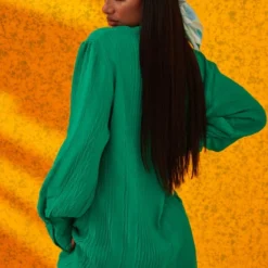 Robe Chemise Verte Froncée Devant Texturée à Manches Longues 8 Robe Chemise Verte Froncée Devant Texturée à Manches Longues -Pas Cher Robe Tendre Magasin a863e8f759c08f96b6c4a01f3bcca13297a15074 cms6968 3