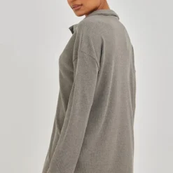 Robe Pull Oversize Côtelée Vert Sauge à Col En V -Pas Cher Robe Tendre Magasin a919968d7c86eded0f57bdf8bd846c9bf590bcaa cnb4462 2