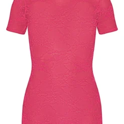 Robe Moulante En Dentelle Fleurie Rose à Col Montant -Pas Cher Robe Tendre Magasin a96ccfed3cbdbc267fb46ed2d95d7c9b3931b35f cne6564 5