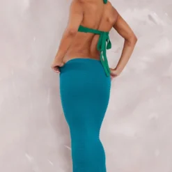 Robe Longue En Maille Tricot Turquoise à Anneau -Pas Cher Robe Tendre Magasin ab17cc984b8259a19565e015a429264524f08c9c cne6243 2