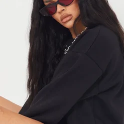 Robe Sweat Basique Noire Oversize à Col Ras -Pas Cher Robe Tendre Magasin ab76a616bf7b21bd089e505c881588f19e27278c cmo7431 5