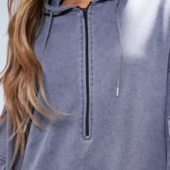 Robe Sweat Noir Javélisé Oversize à Demi-zip -Pas Cher Robe Tendre Magasin ab8803e1d7b7fced780fd98c96c15c22db519817 cna3021 4