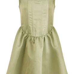 Robe Patineuse Satinée Vert Sauge à Col Carré Et Détail Corset -Pas Cher Robe Tendre Magasin abf1d42ed0685b033f13a58333e6d69d91db97c2 cnd2033 5