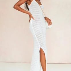 Robe Longue En Maille Tricot Crochetée Blanche à Fente Latérale 7 Robe Longue En Maille Tricot Crochetée Blanche à Fente Latérale -Pas Cher Robe Tendre Magasin b067e3f0a083228f1f4421d9149c2385a9c82c6b cnd2145 3