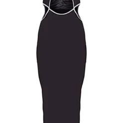 Robe Mi-longue Satinée Noire Découpée à La Taille à Bretelles -Pas Cher Robe Tendre Magasin b199739919cfcf909f3307864b987be5c72c59a1 cnd0610 5