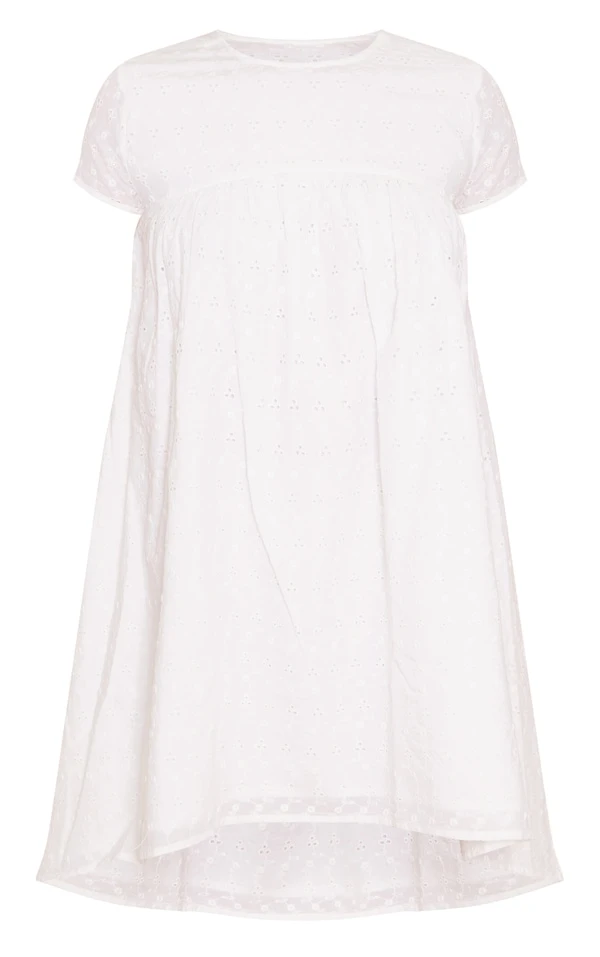 Robe Babydoll En Broderie Anglaise Blanche 5 Robe Babydoll En Broderie Anglaise Blanche – Image 5